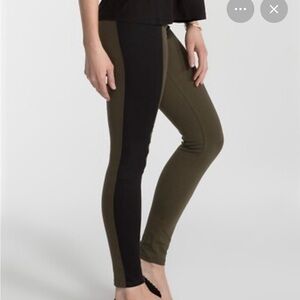 SPANX Two-Tone Black and Olive Leggings